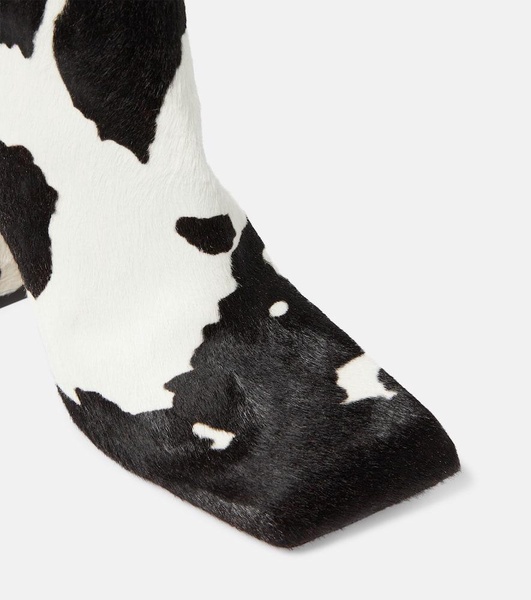 Marine calf hair knee-high boots