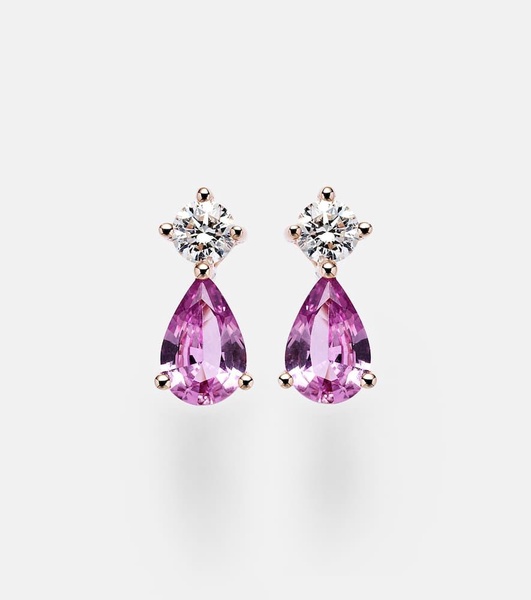 18kt rose gold earrings with sapphires and diamonds