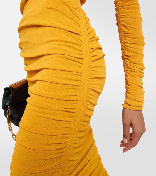 Chukwu ruched jersey midi skirt