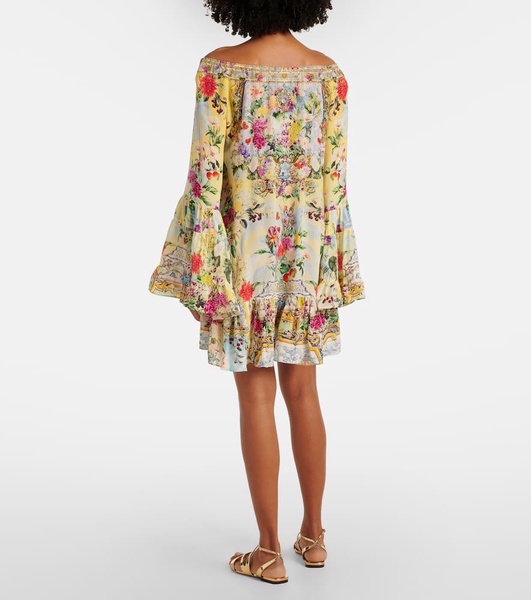 Flor Fantástica floral silk minidress