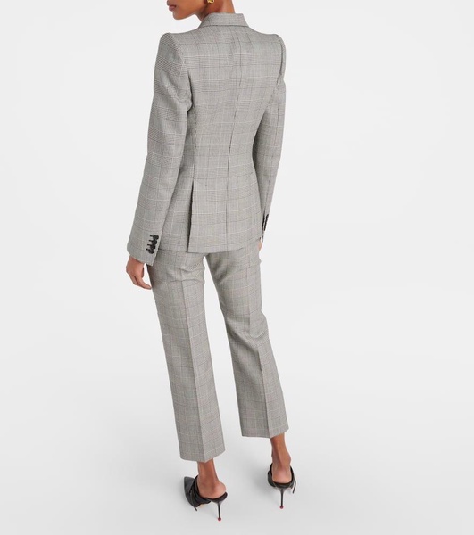 Houndstooth wool blazer