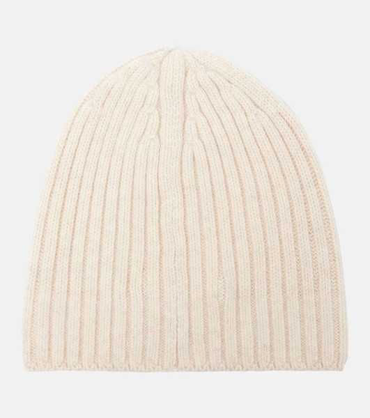 Face ribbed-knit wool beanie