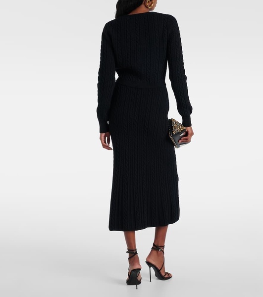 Cable-knit wool cardigan