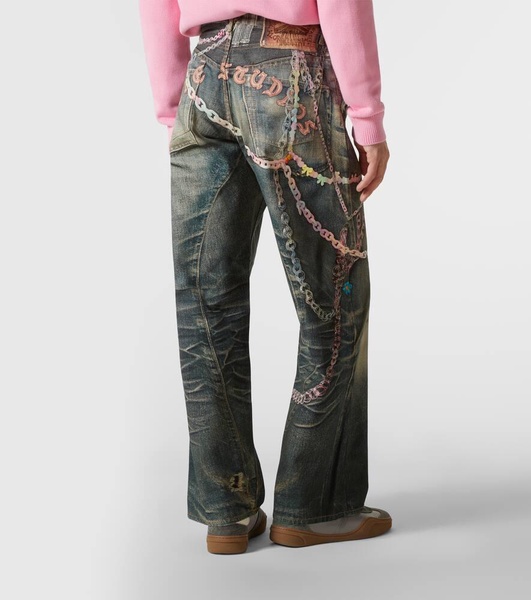 Trompe l'œil wide-leg jeans