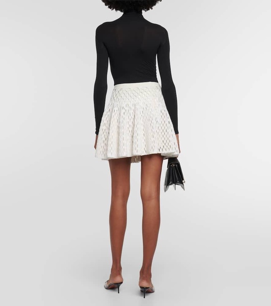 High-rise knit miniskirt