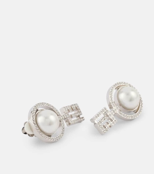 Faux pearl embellished clip-on earrings 
