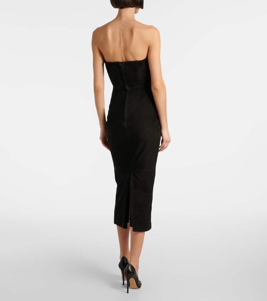 Suede midi dress
