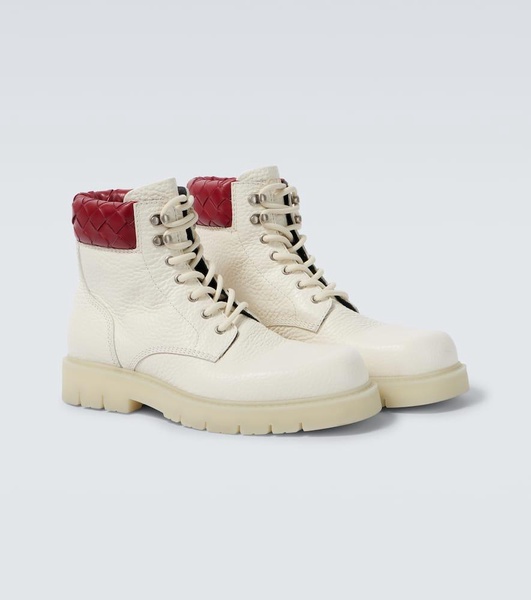 Haddock Intrecciato leather lace-up boots