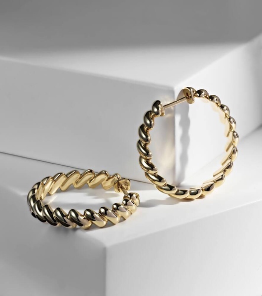 Coil 18kt gold hoop earrings
