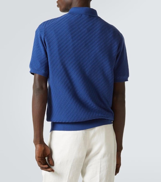 Cotton, silk, and cashmere polo shirt