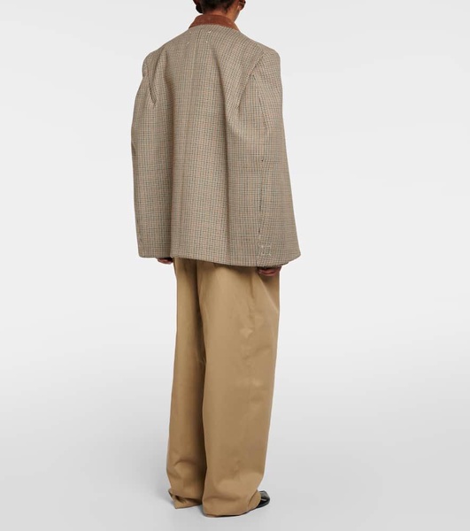 Houndstooth wool blazer