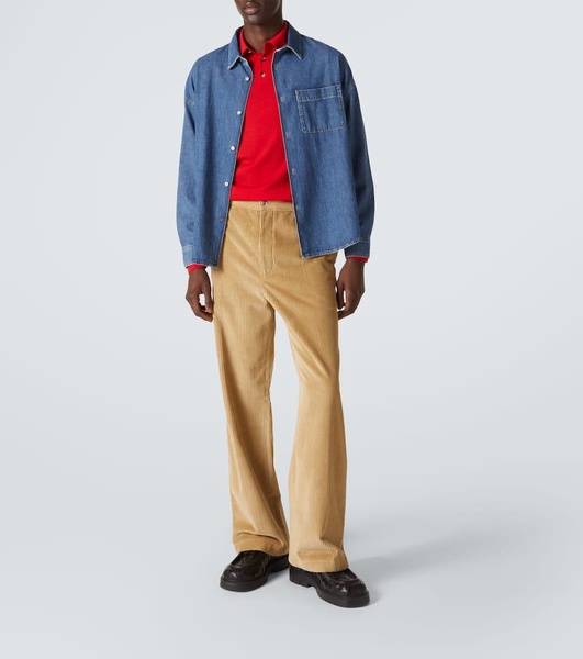 Virgin wool polo sweater