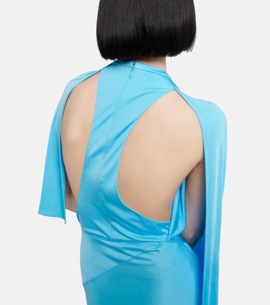 Draped asymmetric maxi dress