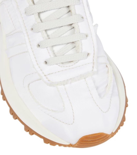 Leather-trimmed sneakers