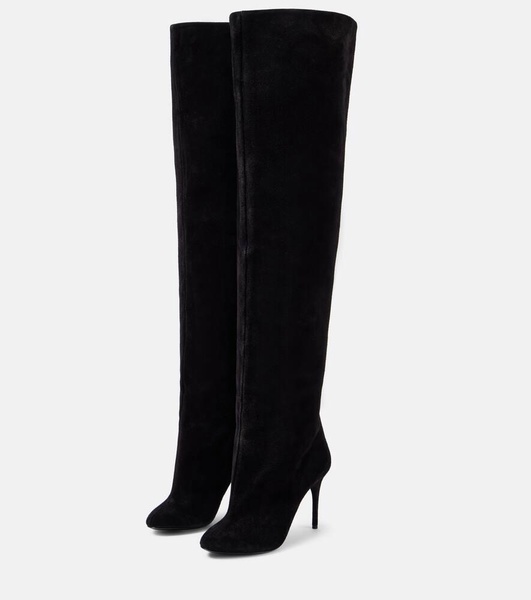 Decollete Cuissardes suede knee-high boots
