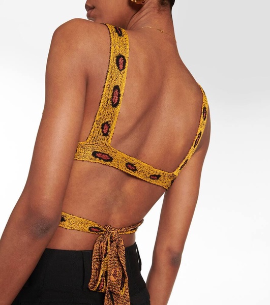 Davion jacquard knit crop top