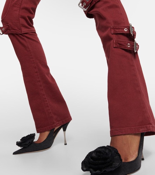 Cutout mid-rise boyfriend jeans
