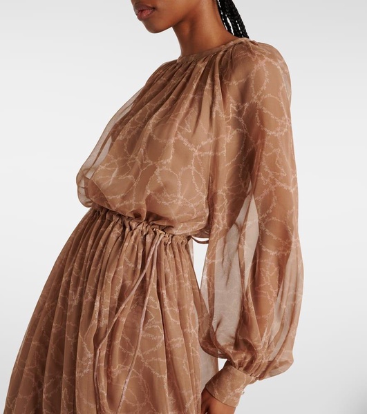 Sheer silk georgette midi dress