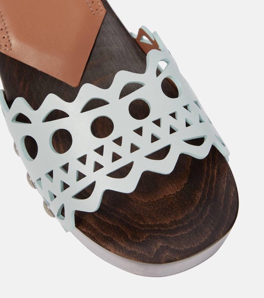 Vienne leather and wood slides