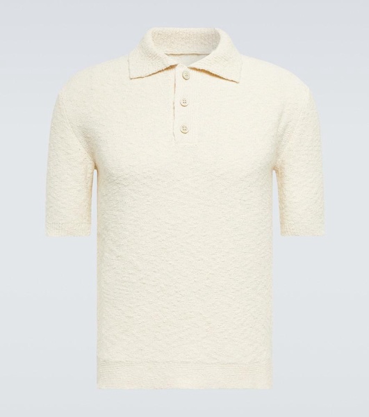 Cotton-blend bouclé polo shirt