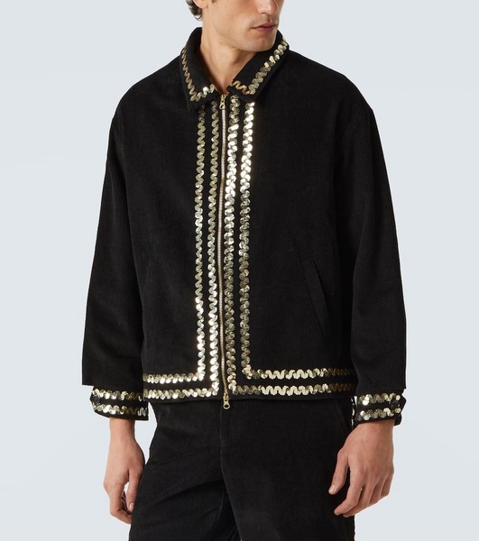 Sequined cotton corduroy jacket