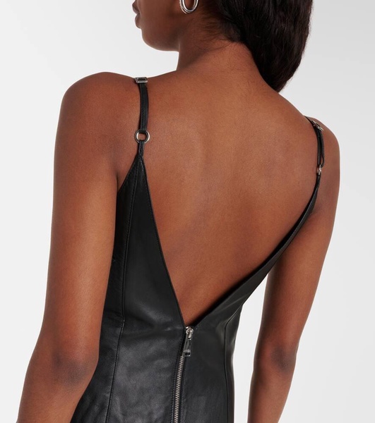 Studded leather minidress