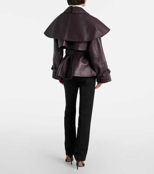 Tim caped leather jacket