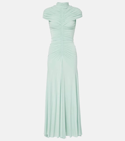 Ruched jersey maxi dress