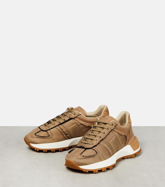 50-50 nylon and suede sneakers