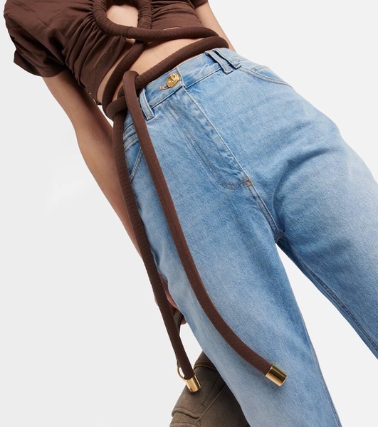 Draped cutout jersey tie top