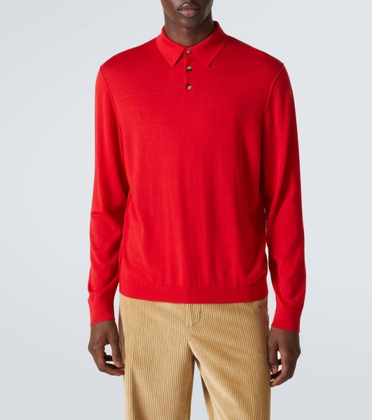 Virgin wool polo sweater