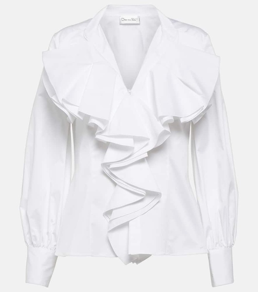Ruffled cotton shirt
