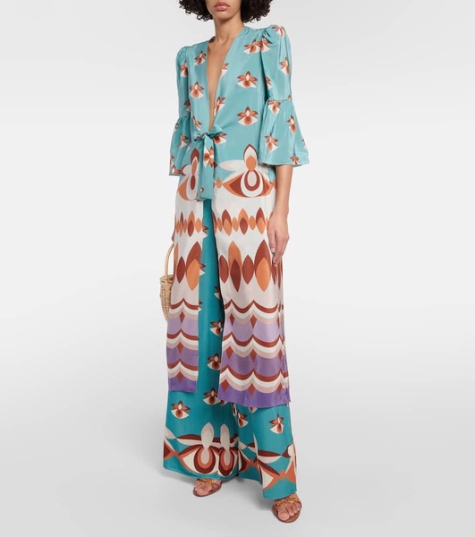 Vintage printed silk maxi dress