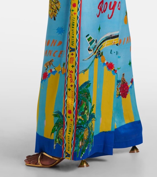 All Aboard silk satin wide-leg pants