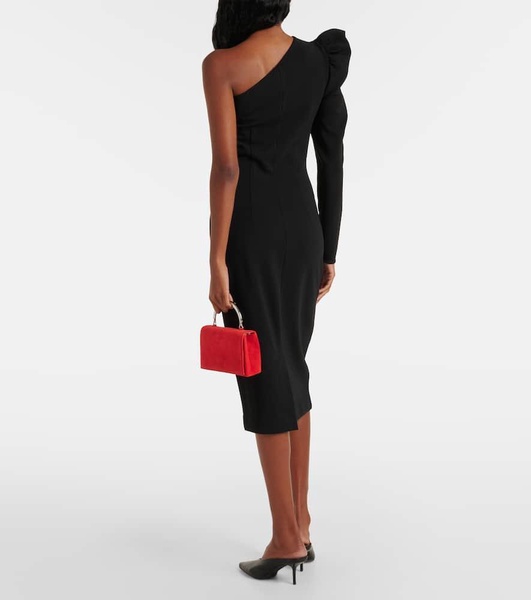 One-shoulder ruffled midi dress