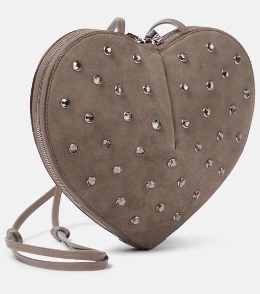 Le Cœur studded suede shoulder bag