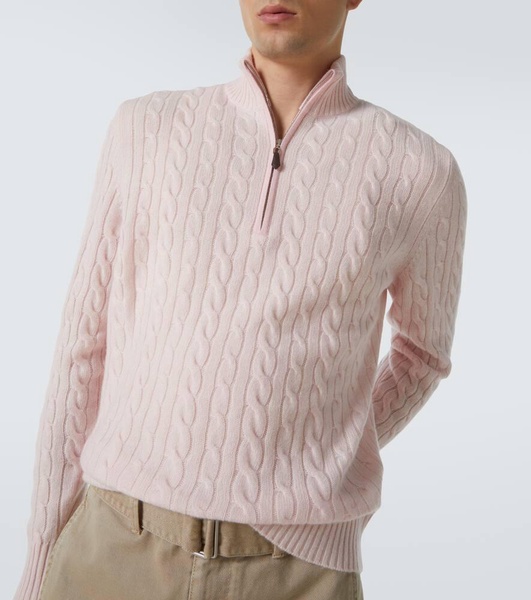 Thames cashmere half-zip sweater