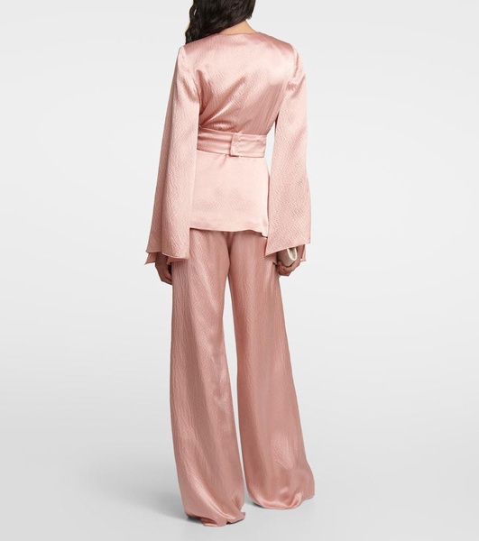 Bridal Occhi belted silk jacket
