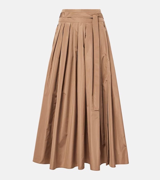 Gea pleated tafeta maxi skirt