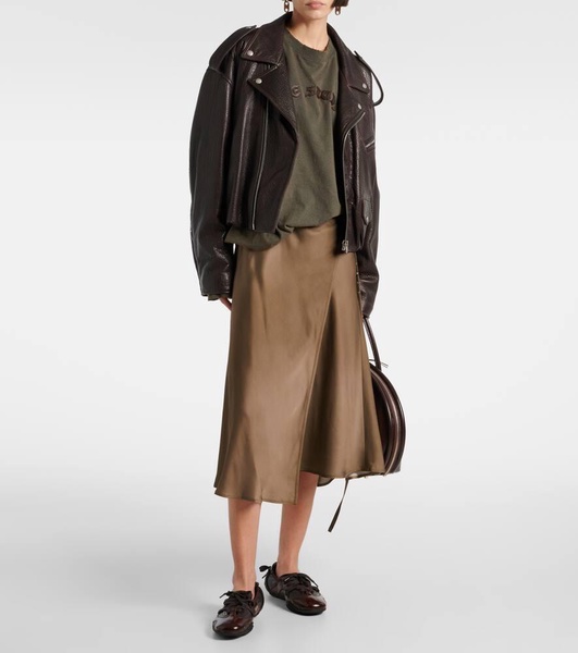 Satin wrap skirt