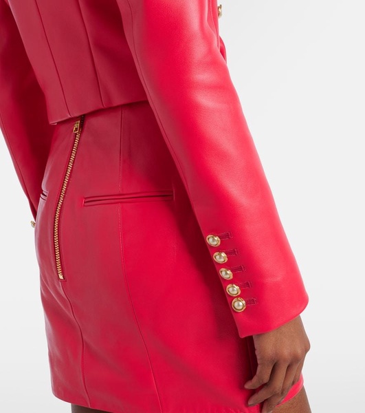 Cropped leather jacket