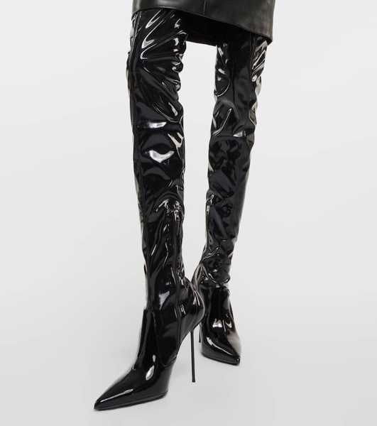 Lidia latex over-the-knee boots