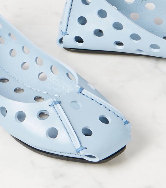 Perfo leather ballet flats