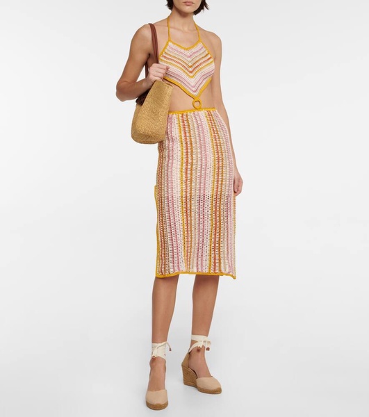 Ring halterneck crochet dress