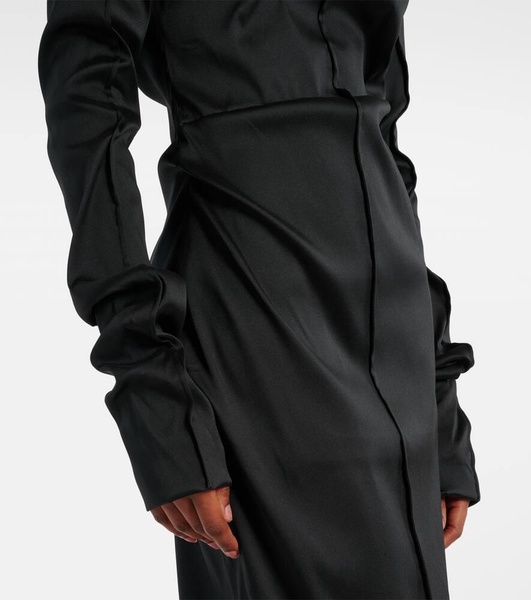 Draped twill gown