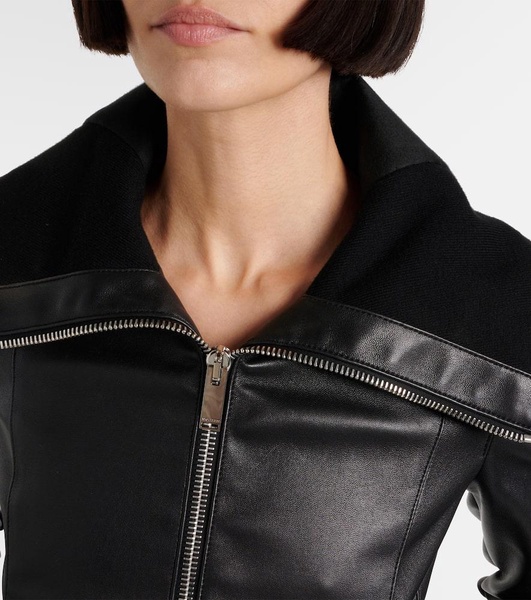 Cropped leather jacket