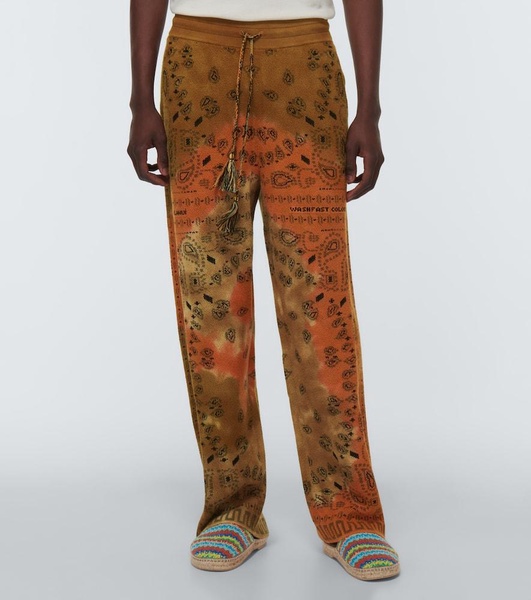 Bandana Piquet jacquard cotton pants