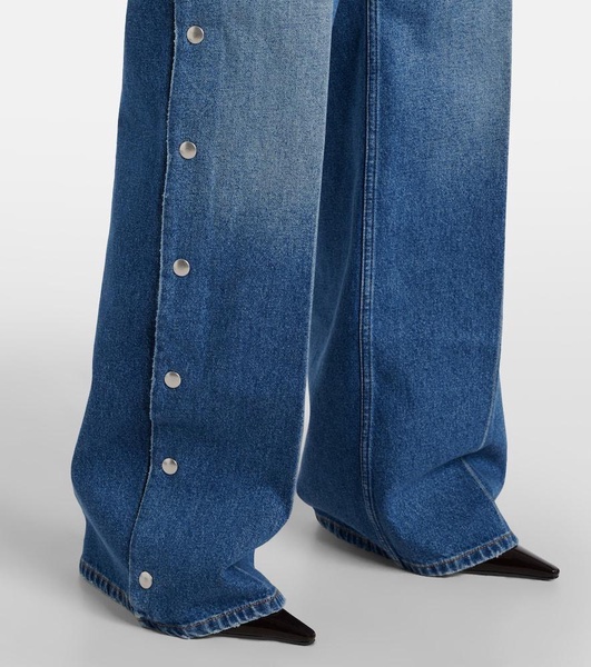 Mid-rise wide-leg jeans