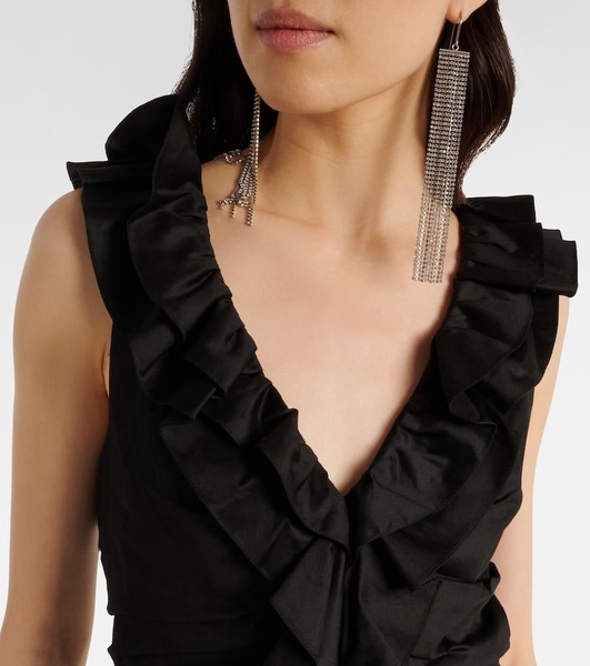 Ruffled cotton-blend midi dress