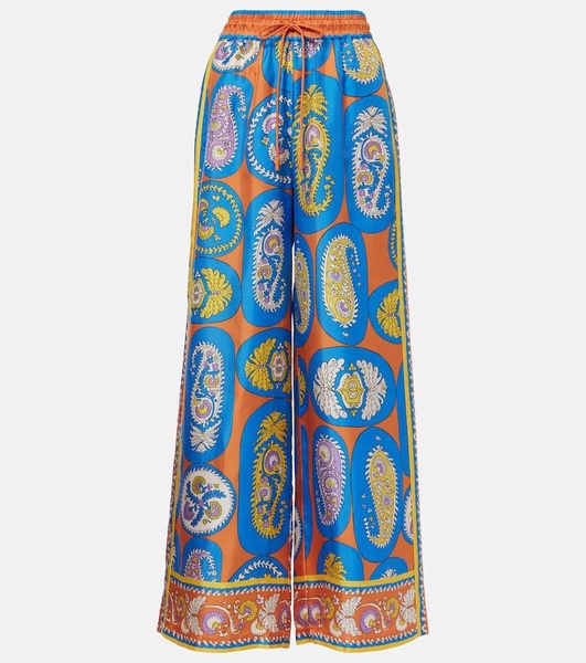 Luis printed silk palazzo pants